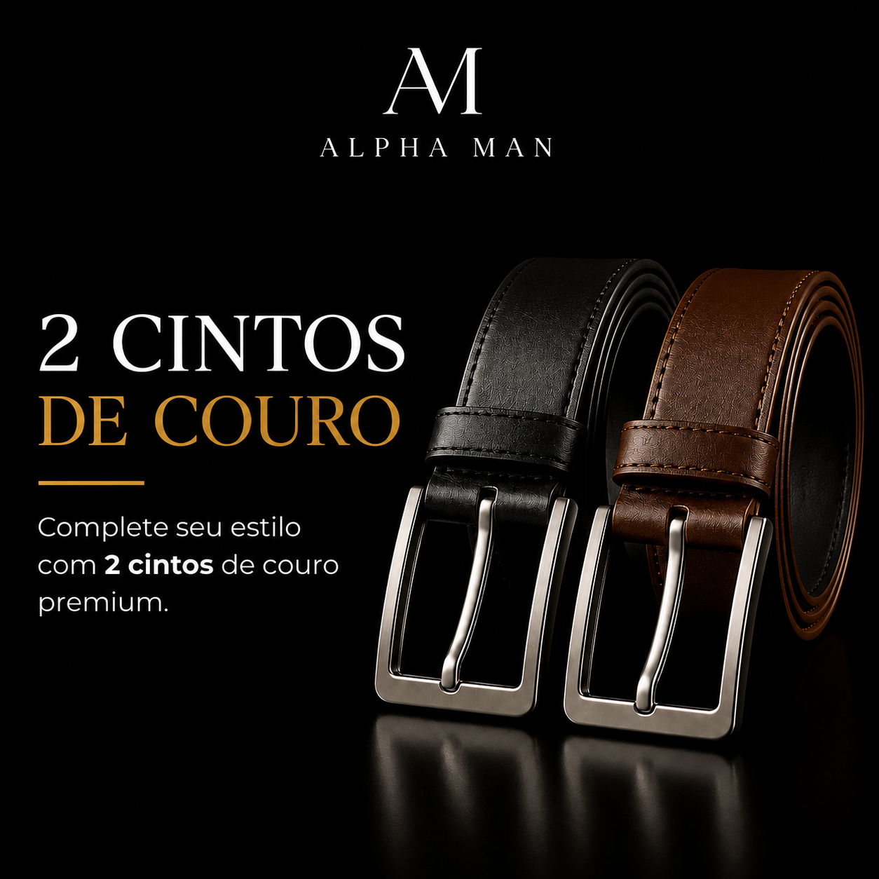 2 CINTOS EM COURO PREMIUM