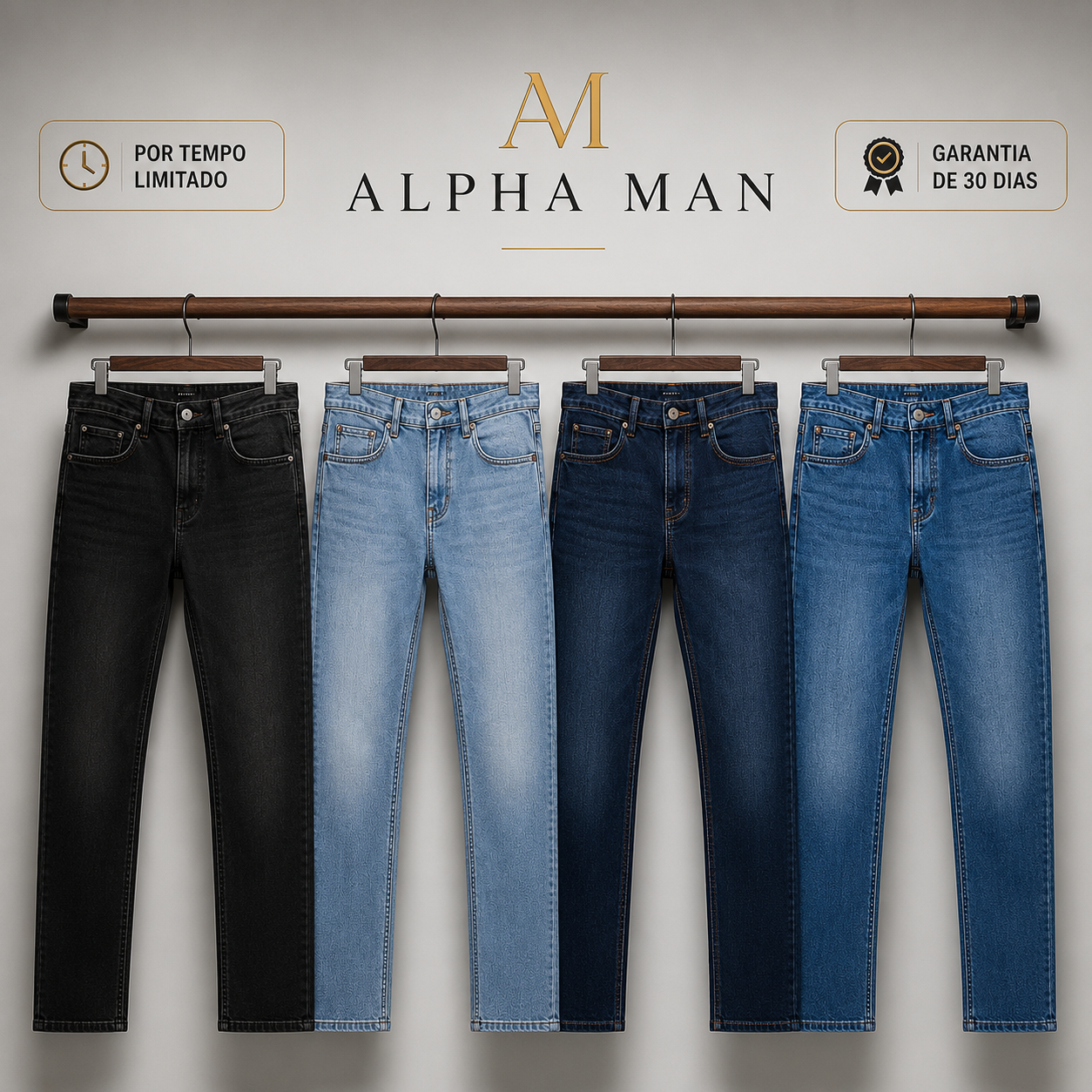 Kit 4 Calças Jeans Masculina Skinny Corte Tradicional