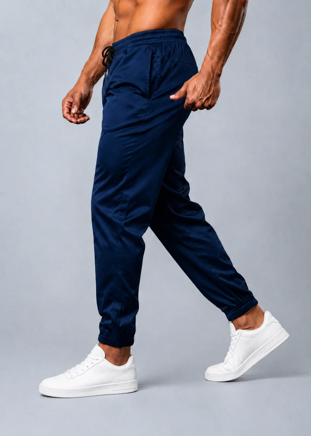 Calça Jogger Masculina Tactel com Elastano para Academia e Treino Azul Marinho