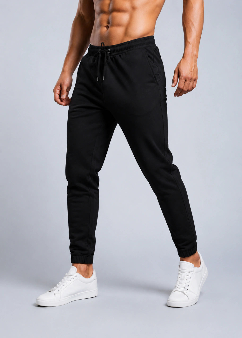 Calça Jogger Masculina Tactel com Elastano para Academia e Treino Preto