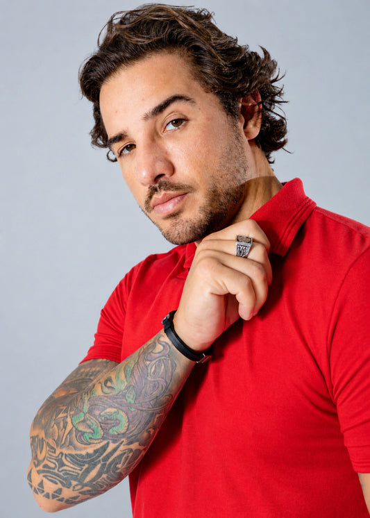 Camisa Gola Polo Masculina Piquet Manga Curta Vermelho