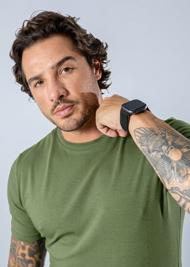 Camiseta Masculina Peruana Modelagem Moderna Verde